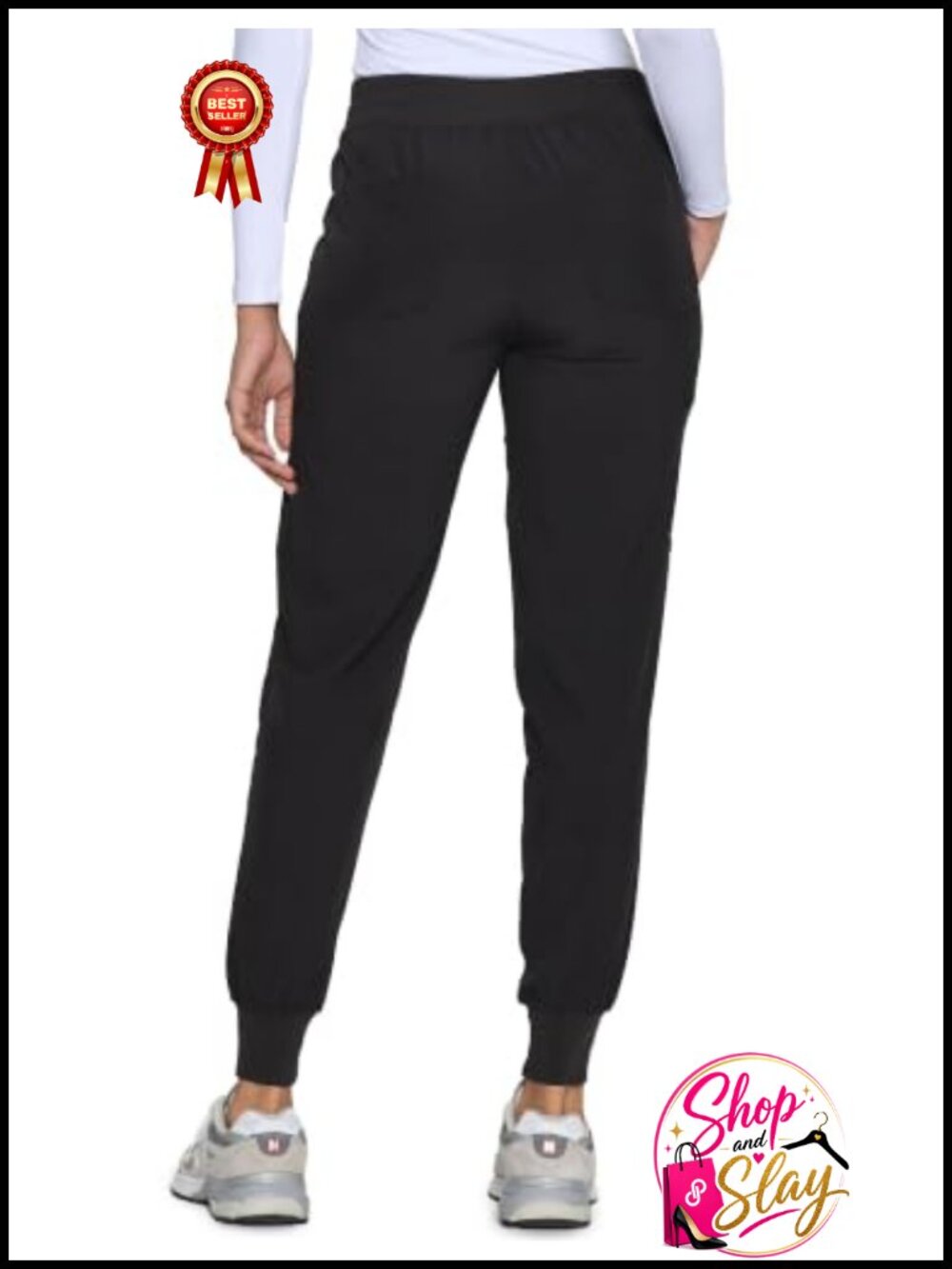 Womens Scrub Pants 2 Pack Soft Stretch Jogger Yoga Style 5 Pockets